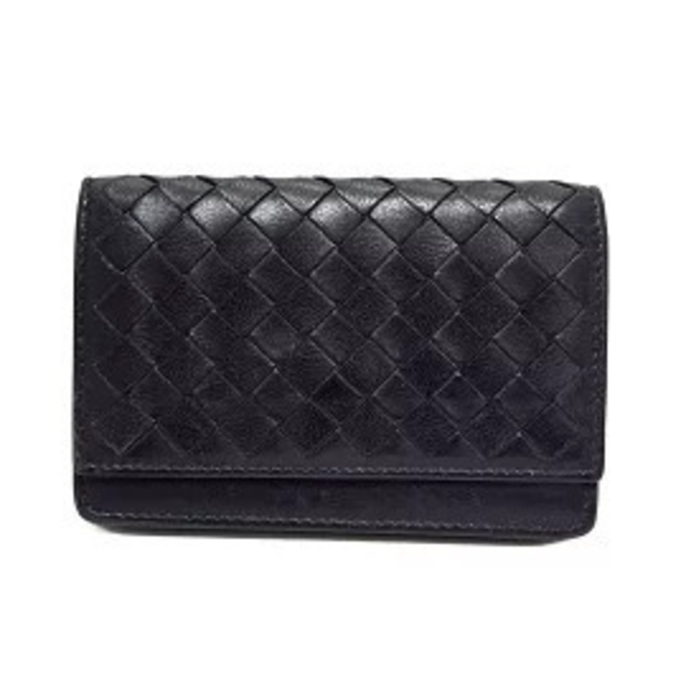 BOTTEGA VENETA Intrecciato Business Card Black Leather